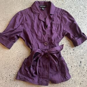 Doki Geki Women’s M Top Plum Cotton Y2K Goth Utility Jacket